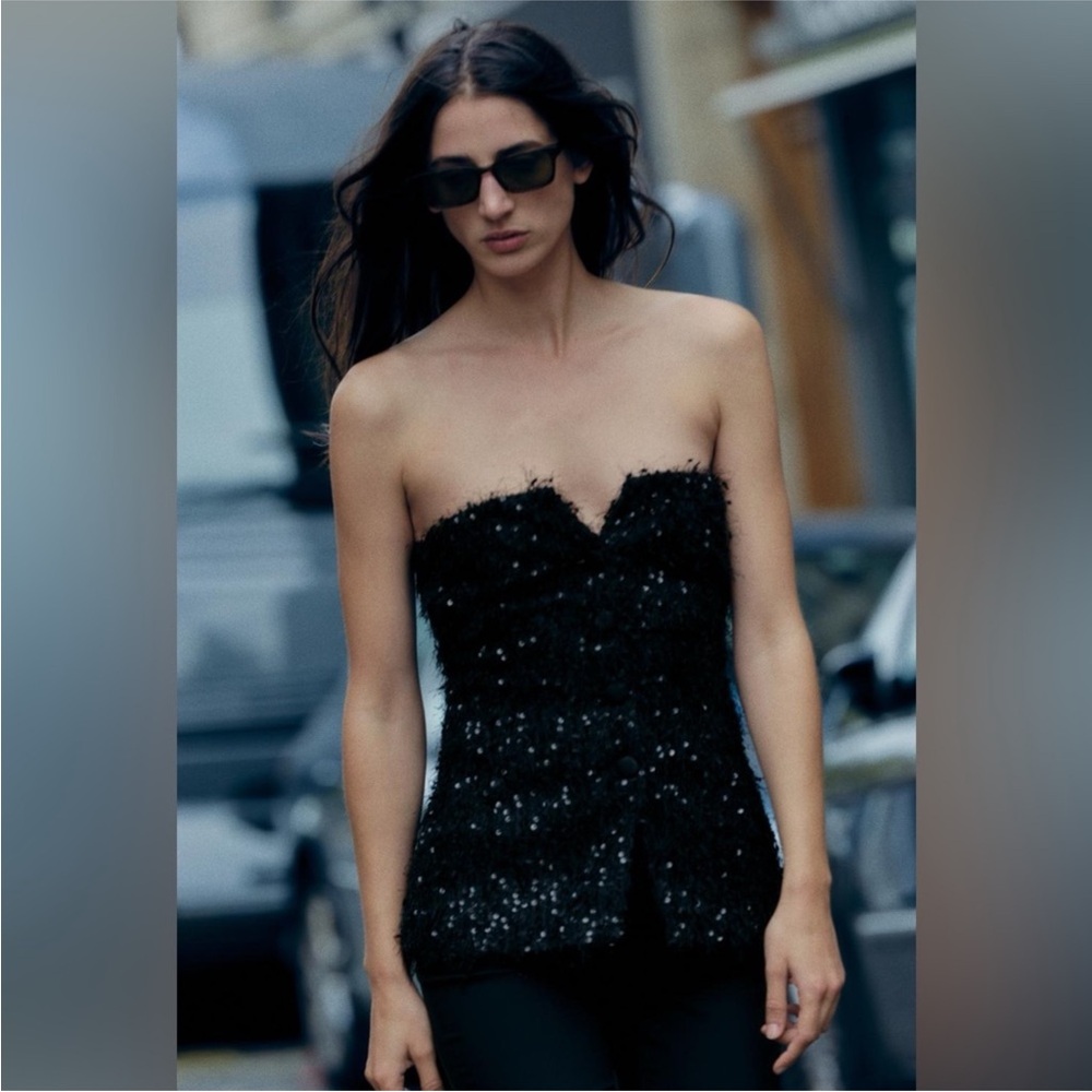 Zara Black Strapless Top